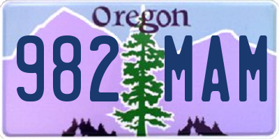OR license plate 982MAM