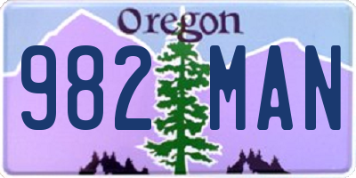 OR license plate 982MAN