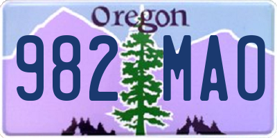 OR license plate 982MAO