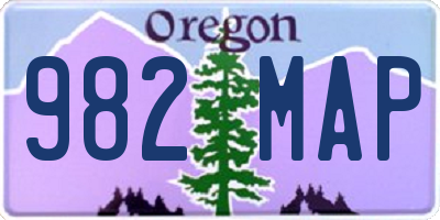 OR license plate 982MAP