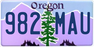 OR license plate 982MAU