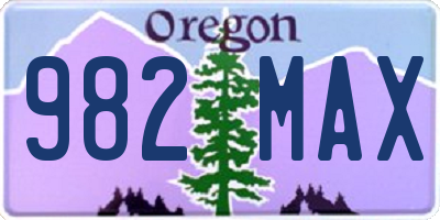 OR license plate 982MAX