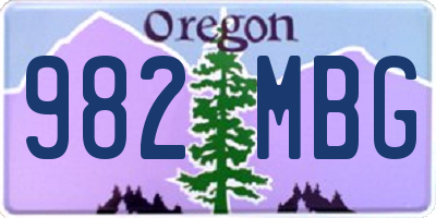 OR license plate 982MBG