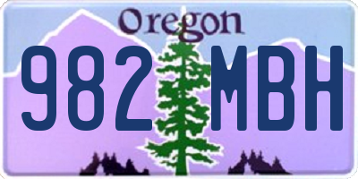 OR license plate 982MBH