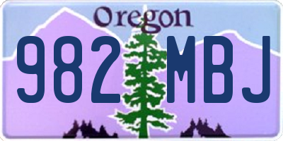 OR license plate 982MBJ