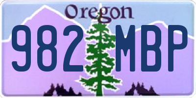 OR license plate 982MBP