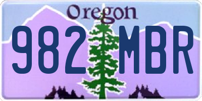 OR license plate 982MBR