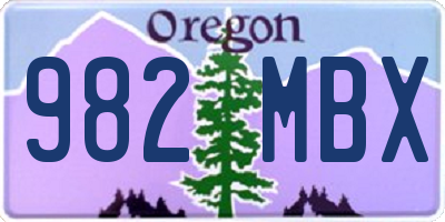 OR license plate 982MBX