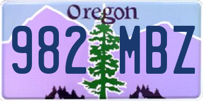 OR license plate 982MBZ