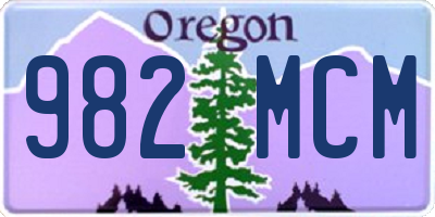 OR license plate 982MCM