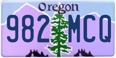 OR license plate 982MCQ