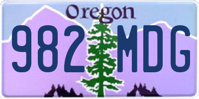 OR license plate 982MDG