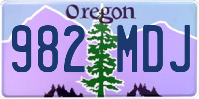 OR license plate 982MDJ