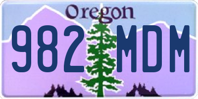 OR license plate 982MDM
