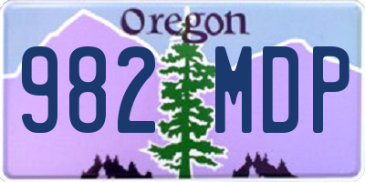 OR license plate 982MDP