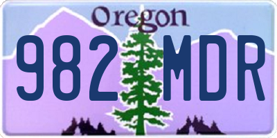 OR license plate 982MDR