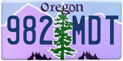 OR license plate 982MDT