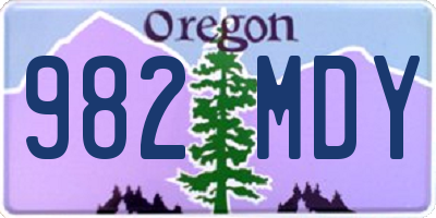 OR license plate 982MDY