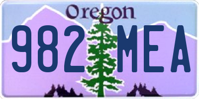 OR license plate 982MEA