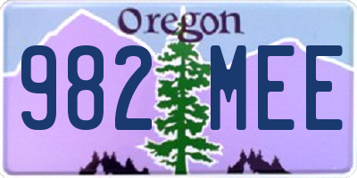 OR license plate 982MEE