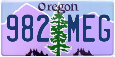 OR license plate 982MEG