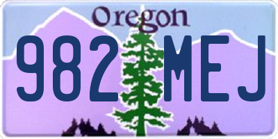 OR license plate 982MEJ