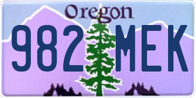 OR license plate 982MEK