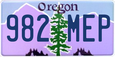 OR license plate 982MEP