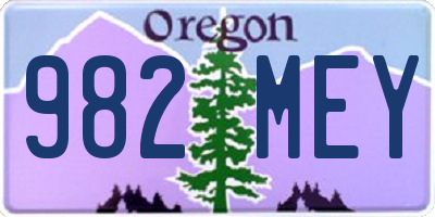 OR license plate 982MEY