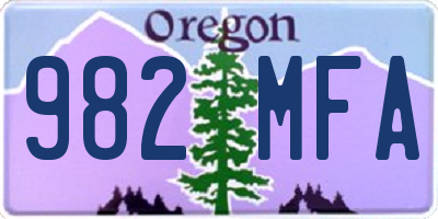 OR license plate 982MFA