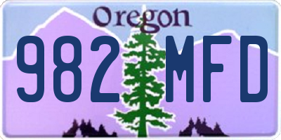 OR license plate 982MFD