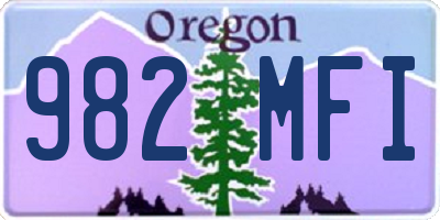 OR license plate 982MFI