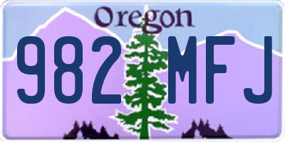 OR license plate 982MFJ