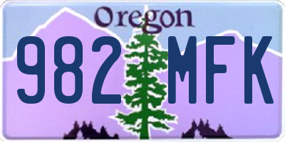 OR license plate 982MFK