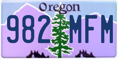 OR license plate 982MFM