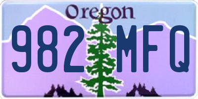 OR license plate 982MFQ