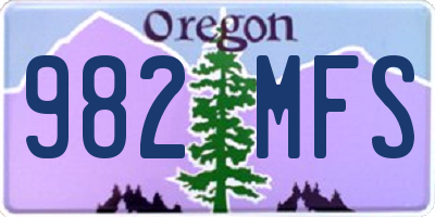 OR license plate 982MFS