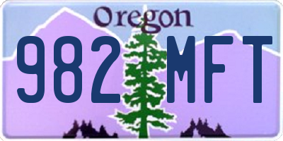 OR license plate 982MFT