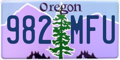 OR license plate 982MFU