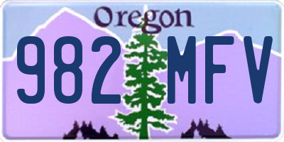 OR license plate 982MFV