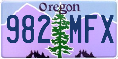 OR license plate 982MFX