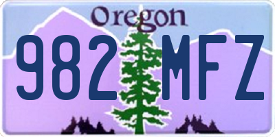 OR license plate 982MFZ