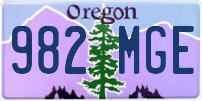 OR license plate 982MGE