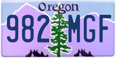 OR license plate 982MGF