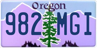 OR license plate 982MGI