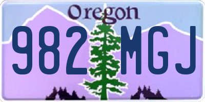 OR license plate 982MGJ