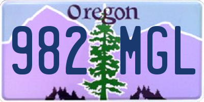 OR license plate 982MGL