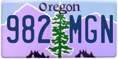 OR license plate 982MGN