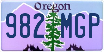 OR license plate 982MGP