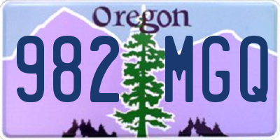 OR license plate 982MGQ